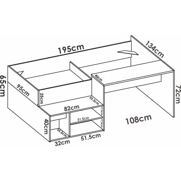 cama compacta con escritorio kric 1