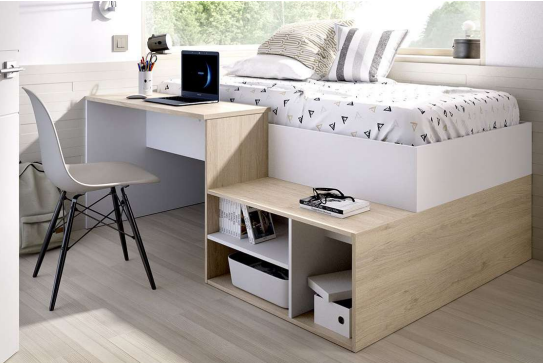cama compacta con escritorio kric
