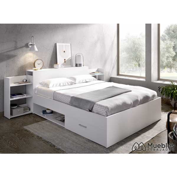 cama completa con mesitas extraibles ely blanco