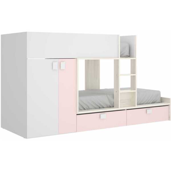 cama juvenil rosa con 2 camas 4