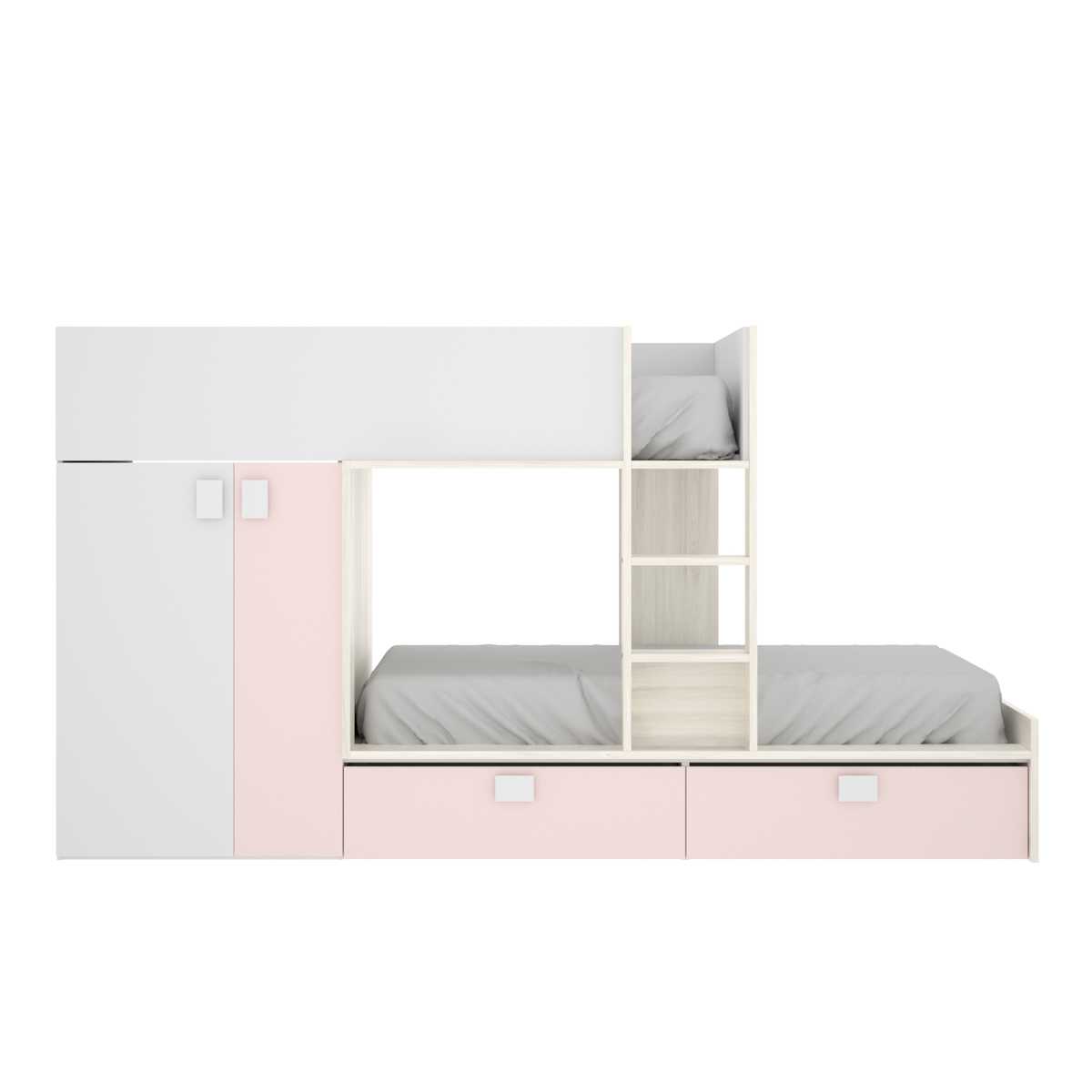cama juvenil rosa con 2 camas 5