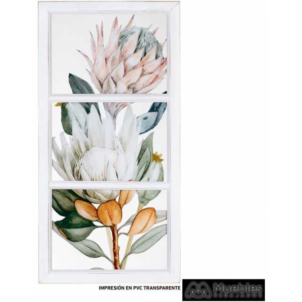 Cuadro impresion flores pvc decoracion 32 x 180 x 64 cm