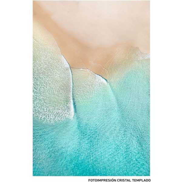 cuadro impresion playa cristal templado 80 x 4 x 120 cm