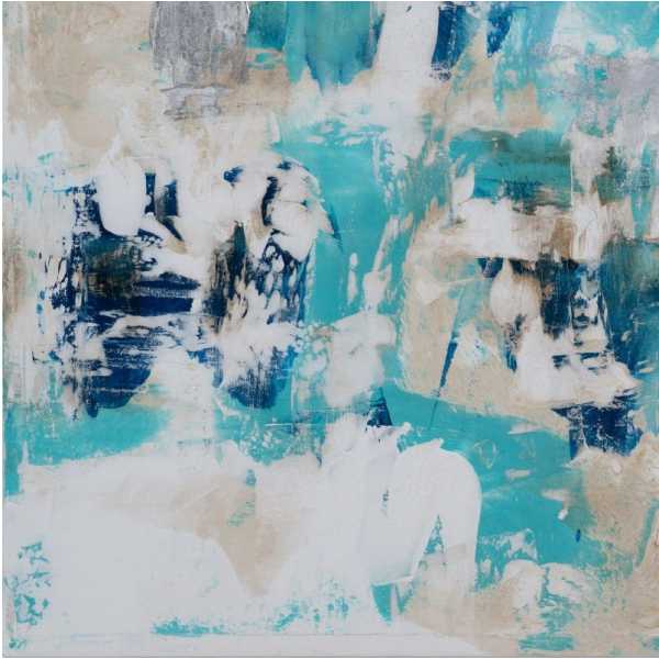 Cuadro pintura abstracto 2 m blanco azul 80 x 350 x 120 cm 7