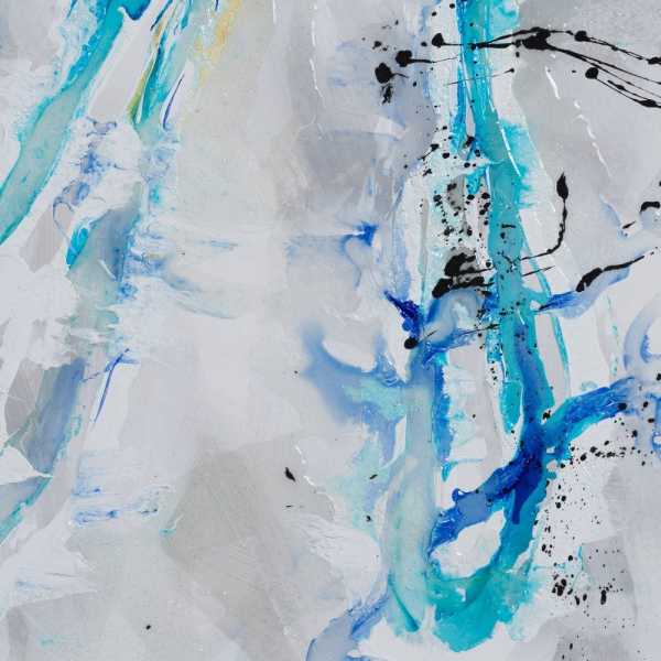 Cuadro pintura abstracto azul lienzo 70 x 350 x 140 cm 2