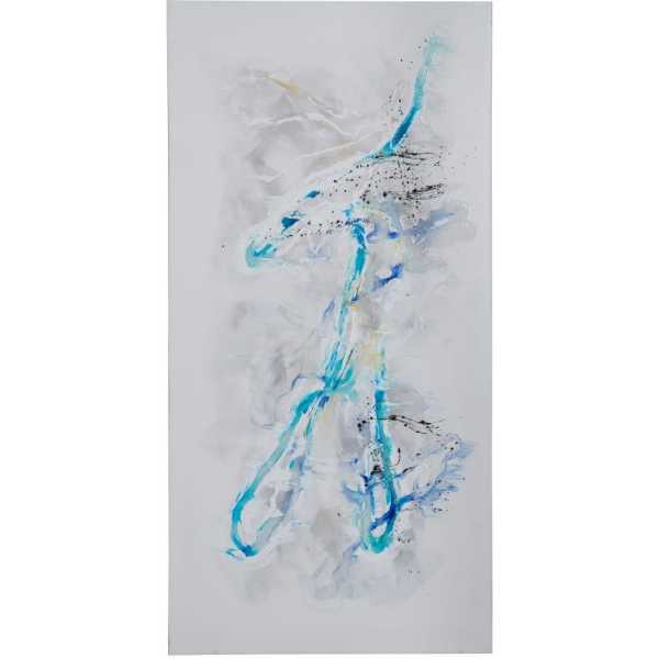 Cuadro pintura abstracto azul lienzo 70 x 350 x 140 cm