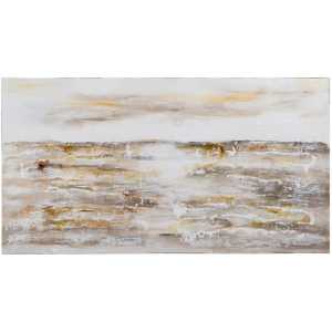 cuadro pintura abstracto ocre lienzo 150 x 350 x 80 cm