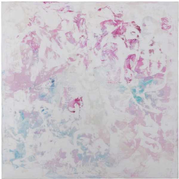 Cuadro pintura abstracto rosa lienzo 120 x 350 x 120 cm