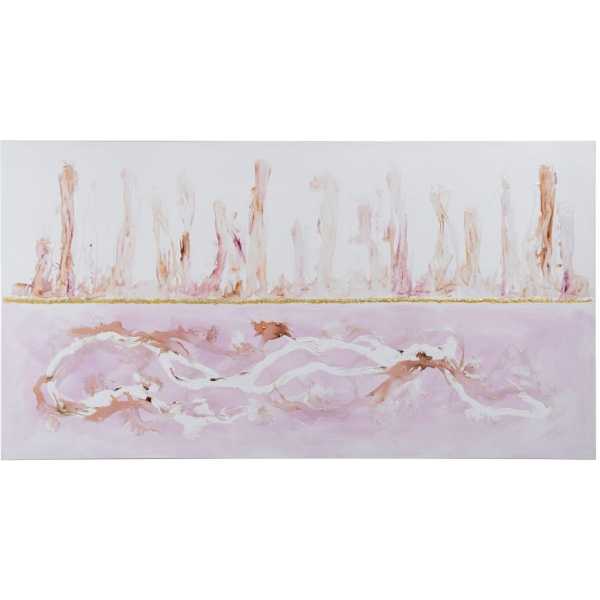 Cuadro pintura abstracto rosa lienzo 80 x 350 x 150 cm