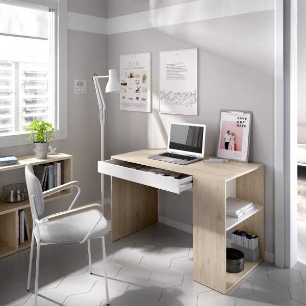 escritorio con estante y 1 cajon 2