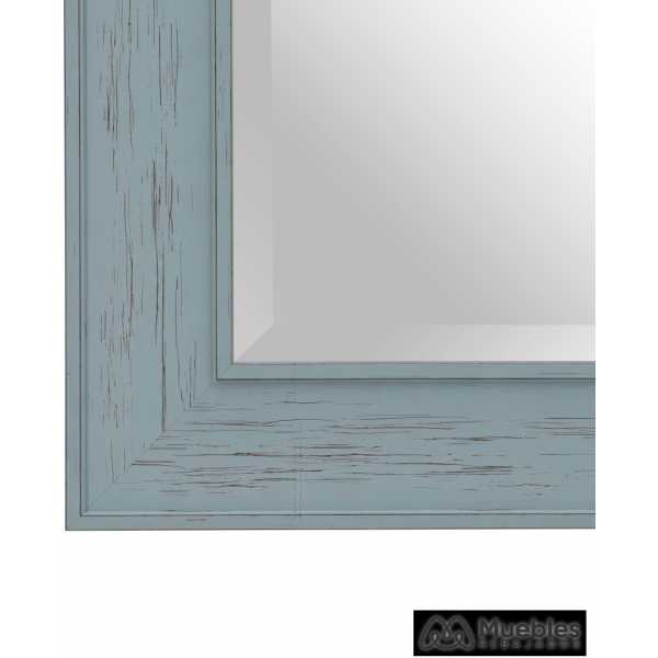 Espejo azul madera decoracion 56 x 2 x 126 cm 5