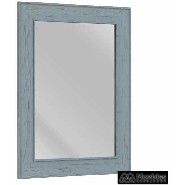 Espejo azul madera decoracion 66 x 2 x 86 cm 2