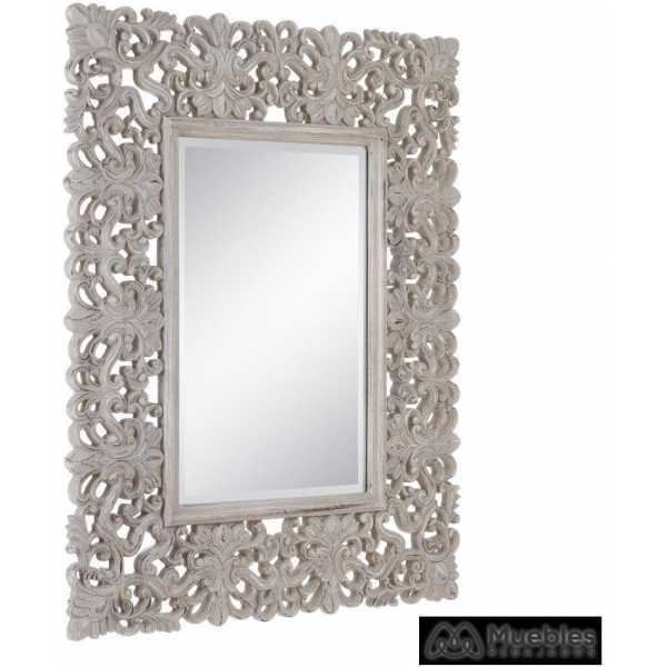 Espejo blanco roto pu cristal 98 x 3 x 124 cm 2