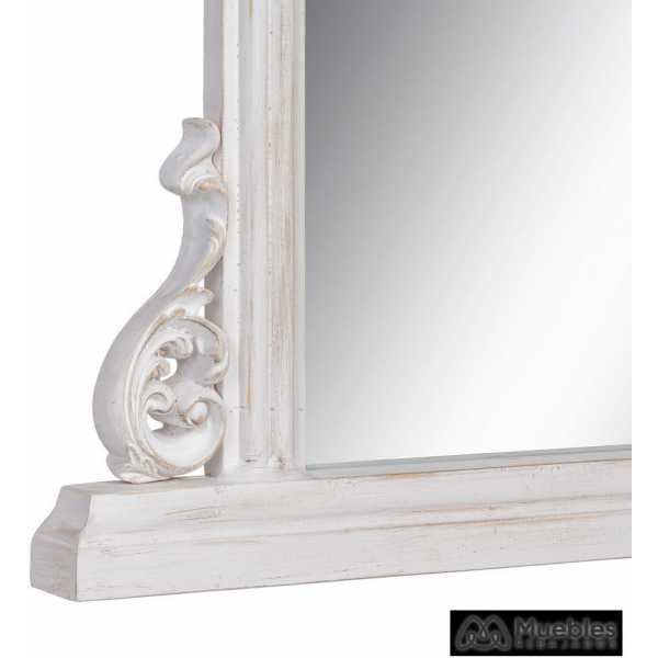 Espejo blanco rozado cristal madera 103 x 5 x 108 cm 5