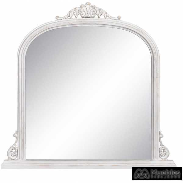 Espejo blanco rozado cristal madera 103 x 5 x 108 cm