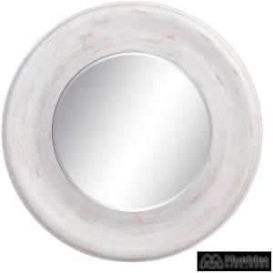 espejo blanco rozado cristal madera 78 x 78 cm