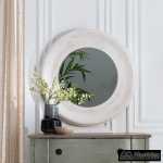 espejo blanco rozado cristal madera 78 x 78 cm 7