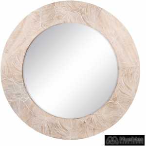 espejo blanco rozado madera de mango 76 x 2 x 76 cm