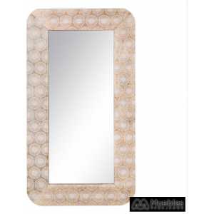 espejo blanco rozado madera de mango 91 x 2 x 5050 cm