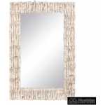 espejo blanco rozado madera de teca 60 x 8 x 90 cm