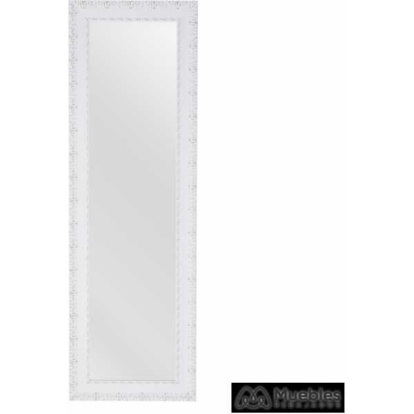 Espejo blanco rozado madera decoracion 42 x 2 x 132 cm
