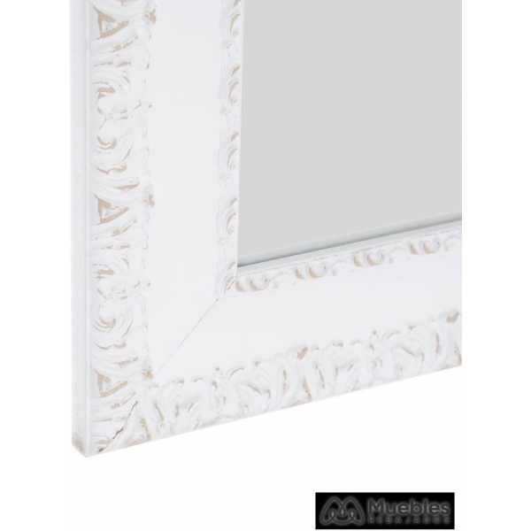Espejo blanco rozado madera decoracion 72 x 2 x 93 cm 2
