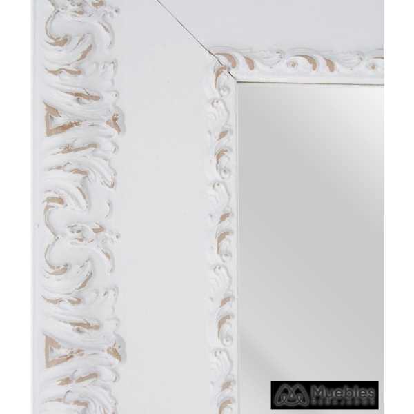 Espejo blanco rozado madera decoracion 72 x 2 x 93 cm 3