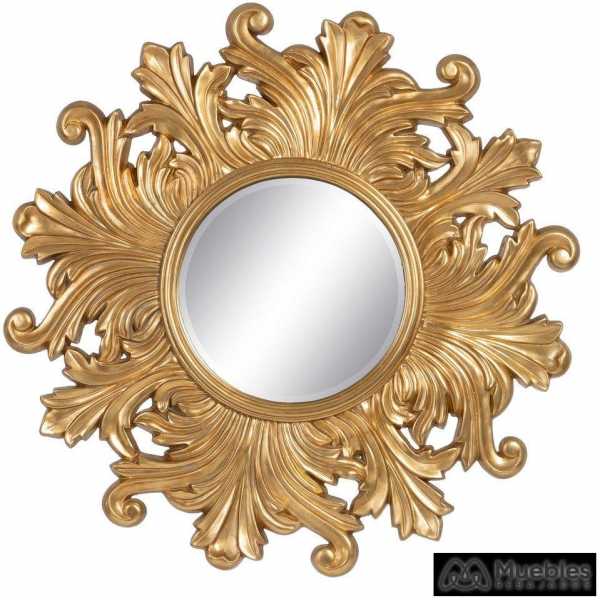 Espejo dorado cristal pu decoracion 114 x 450 x 114 cm