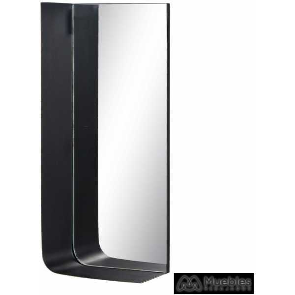 Espejo estante oro negro metal 20 x 12 x 50 cm 3