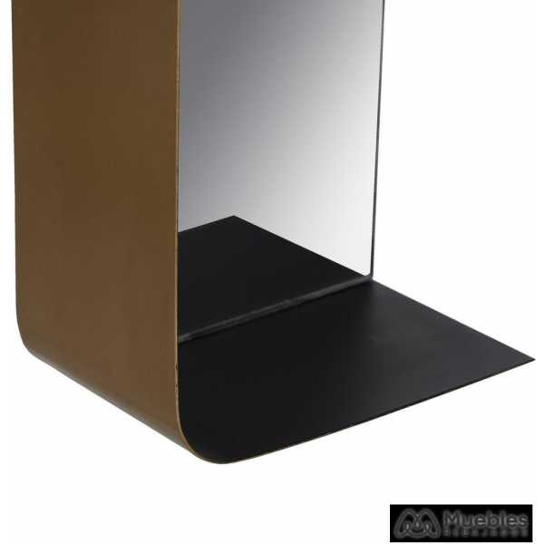 Espejo estante oro negro metal 20 x 12 x 50 cm 5