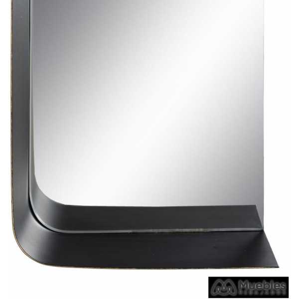 Espejo estante oro negro metal 20 x 12 x 50 cm 6