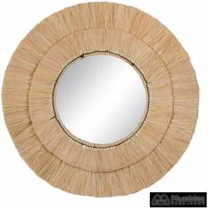espejo fibra natural decoracion 72 x 72 cm