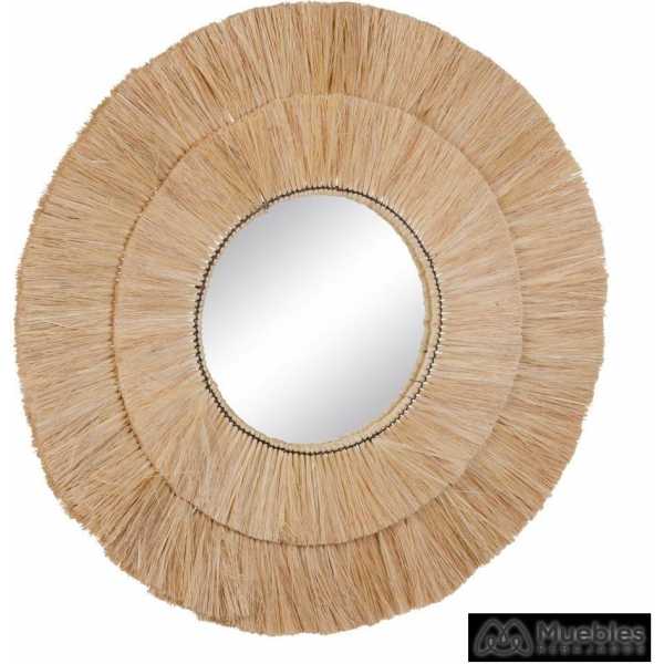 Espejo fibra natural decoracion 85 x 85 cm 2