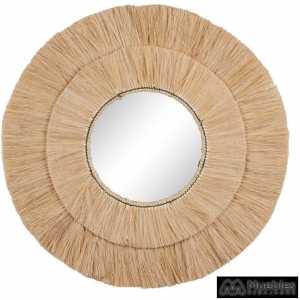 espejo fibra natural decoracion 85 x 85 cm