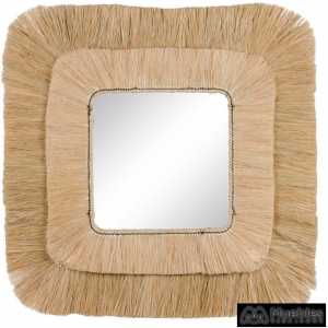 espejo fibra natural decoracion 91 x 91 cm