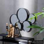 espejo multiple negro metal decoracion 78 x 750 x 57 cm 7