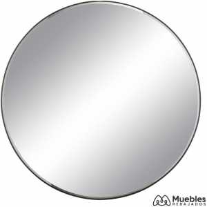 espejo negro aluminio cristal 120 x 4 x 120 cm