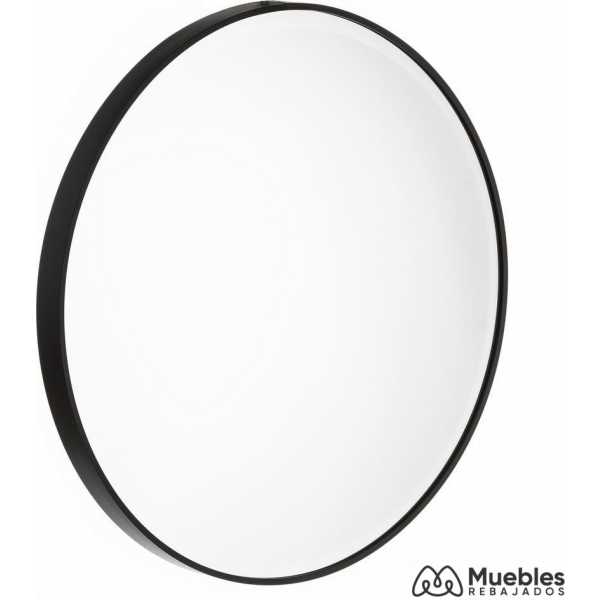 Espejo negro aluminio cristal 80 x 4 x 80 cm