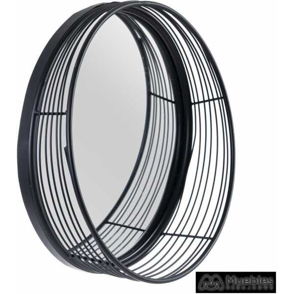 Espejo negro metal decoracion 41 x 13 x 41 cm 2