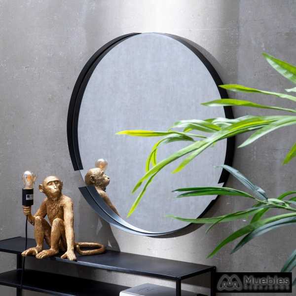 espejo negro metal decoracion 7550 x 5 x 7550 cm 7