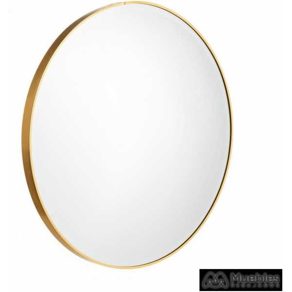 espejo oro aluminio cristal decoracion 60 x 4 x 60 cm
