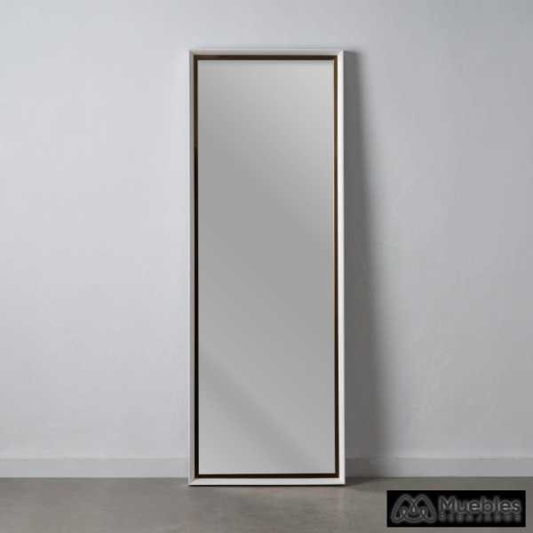 Espejo oro blanco madera decoracion 56 x 6 x 156 cm