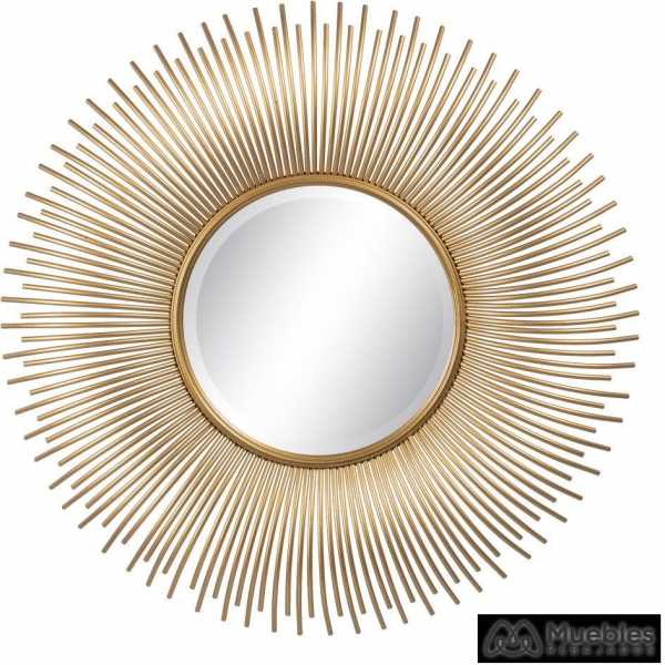 Espejo oro metal decoracion 80 x 6 x 80 cm