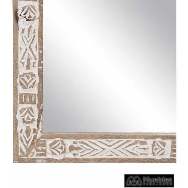 Espejo pared blanco rozado madera 51 x 3 x 76 cm 5