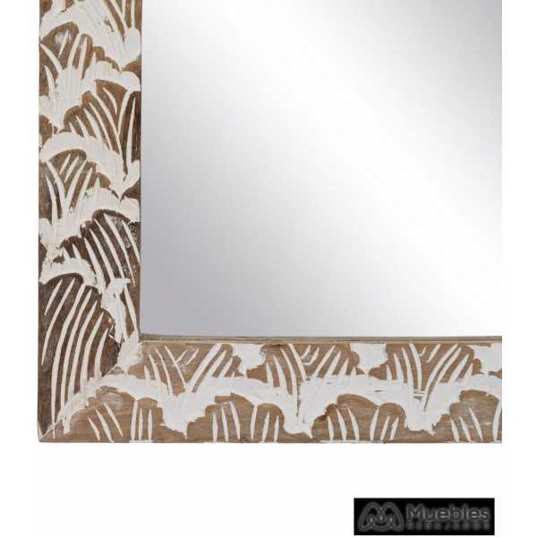 Espejo pared blanco rozado madera 61 x 2 x 152 cm 5