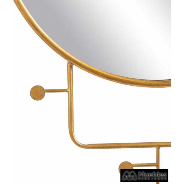 Espejo perchero oro metal decoracion 76 x 6 x 104 cm 3