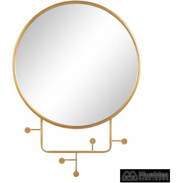 espejo perchero oro metal decoracion 76 x 6 x 104 cm