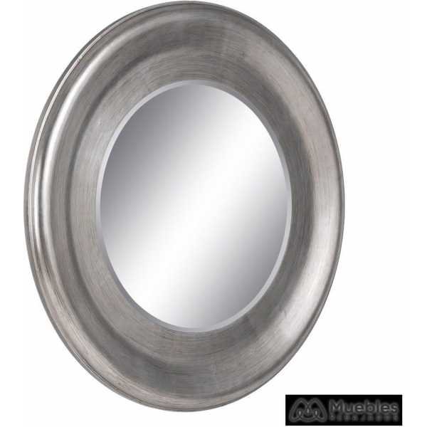 Espejo plata envejecida cristal madera 78 x 78 cm 2