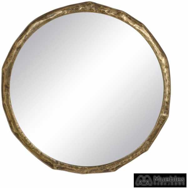 Espejo redondo oro envejecido aluminio 61 x 61 cm