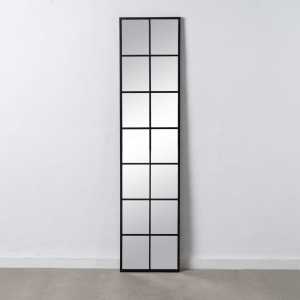 espejo ventana negro metal cristal 40 x 250 x 170 cm